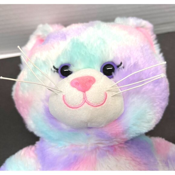 Build a Bear Kitty Cat BAB Plush Swirl Pastel Tie-Dye Pink Purple Stuffed Animal - Picture 10 of 10